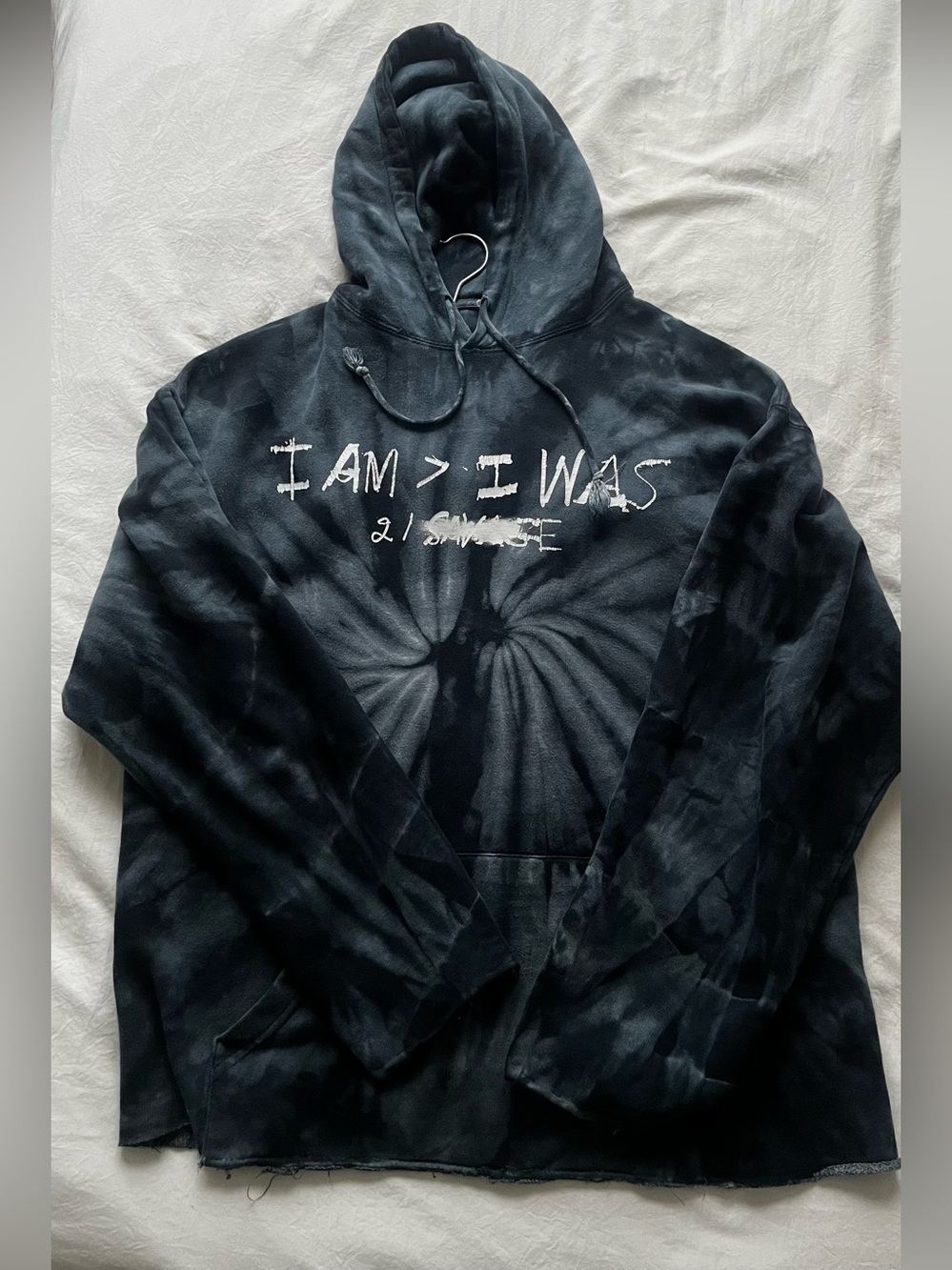 I AM > I WAS Black Tie-Dye Pullover Hoodie